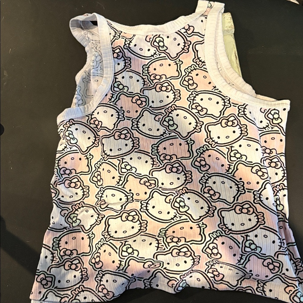 Hello Kitty Pink and White Patterned Top